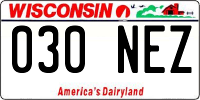 WI license plate 030NEZ