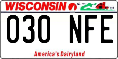 WI license plate 030NFE