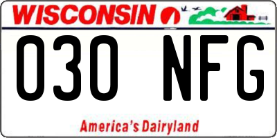 WI license plate 030NFG