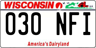 WI license plate 030NFI