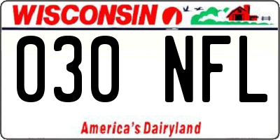 WI license plate 030NFL
