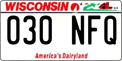 WI license plate 030NFQ