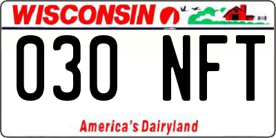 WI license plate 030NFT