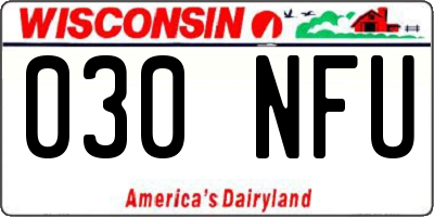 WI license plate 030NFU