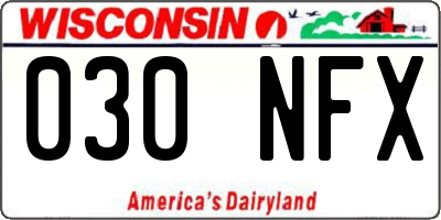 WI license plate 030NFX