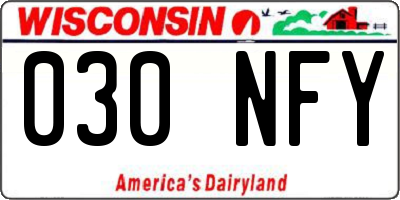 WI license plate 030NFY