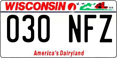 WI license plate 030NFZ