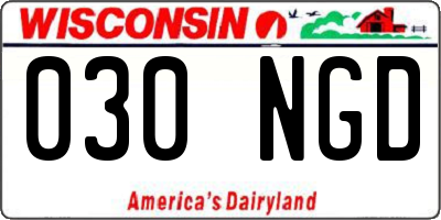 WI license plate 030NGD