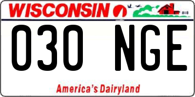 WI license plate 030NGE