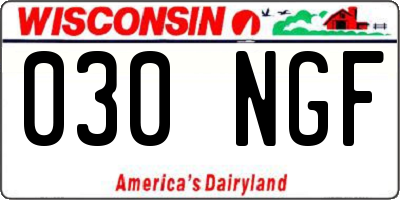 WI license plate 030NGF