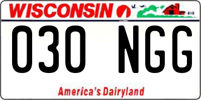 WI license plate 030NGG