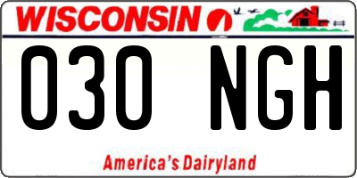 WI license plate 030NGH
