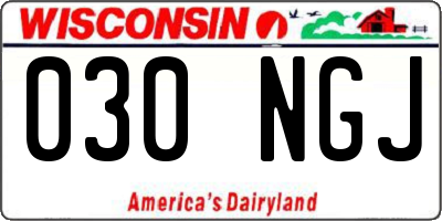 WI license plate 030NGJ