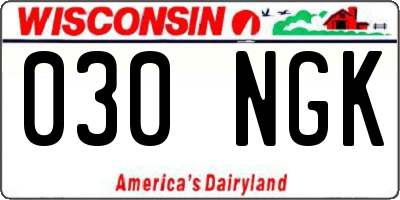 WI license plate 030NGK