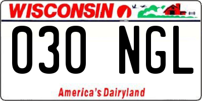 WI license plate 030NGL