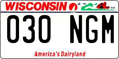 WI license plate 030NGM