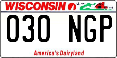 WI license plate 030NGP