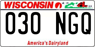WI license plate 030NGQ