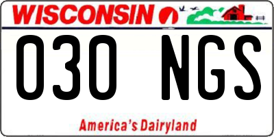WI license plate 030NGS