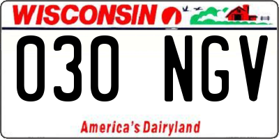 WI license plate 030NGV