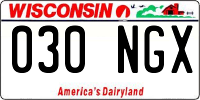WI license plate 030NGX
