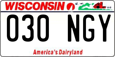 WI license plate 030NGY