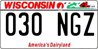 WI license plate 030NGZ