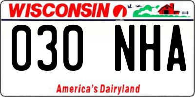 WI license plate 030NHA