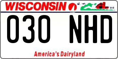 WI license plate 030NHD