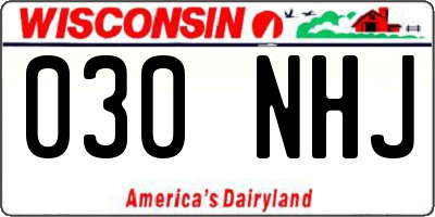 WI license plate 030NHJ