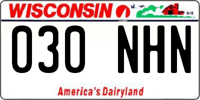 WI license plate 030NHN