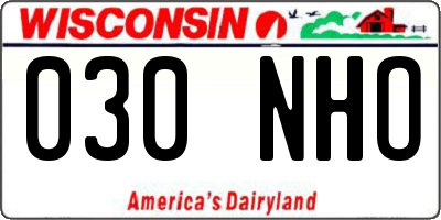 WI license plate 030NHO