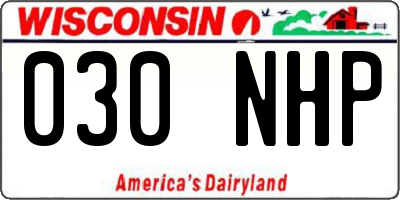 WI license plate 030NHP