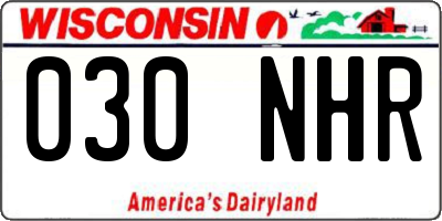 WI license plate 030NHR