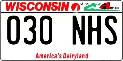 WI license plate 030NHS