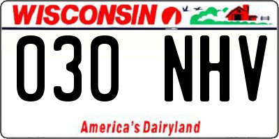 WI license plate 030NHV