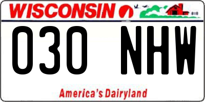 WI license plate 030NHW