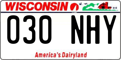 WI license plate 030NHY