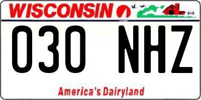 WI license plate 030NHZ