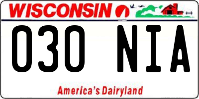 WI license plate 030NIA