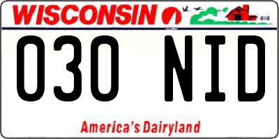 WI license plate 030NID