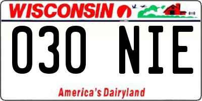 WI license plate 030NIE