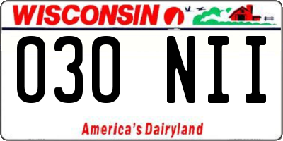 WI license plate 030NII