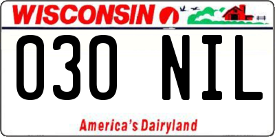 WI license plate 030NIL