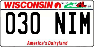WI license plate 030NIM