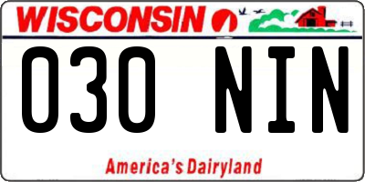 WI license plate 030NIN