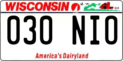 WI license plate 030NIO