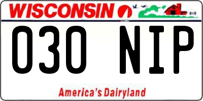 WI license plate 030NIP