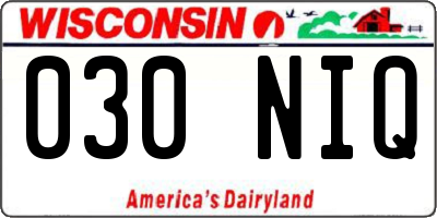 WI license plate 030NIQ