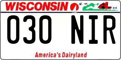 WI license plate 030NIR